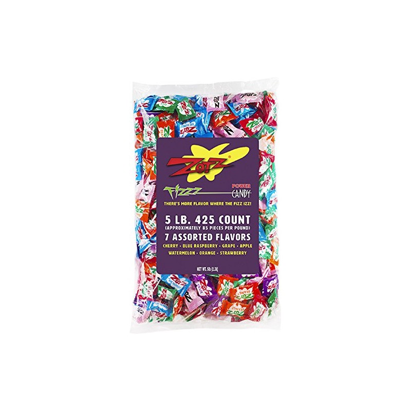 Zotz Fizzy Candy, 7 Flavor Assorted, 5-Pound Bag