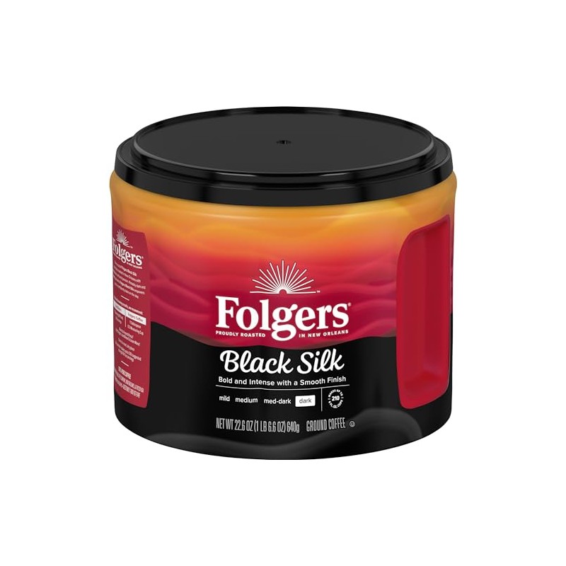 Folgers Café Molido Tostado Oscuro Black Silk, Bote De 22.6