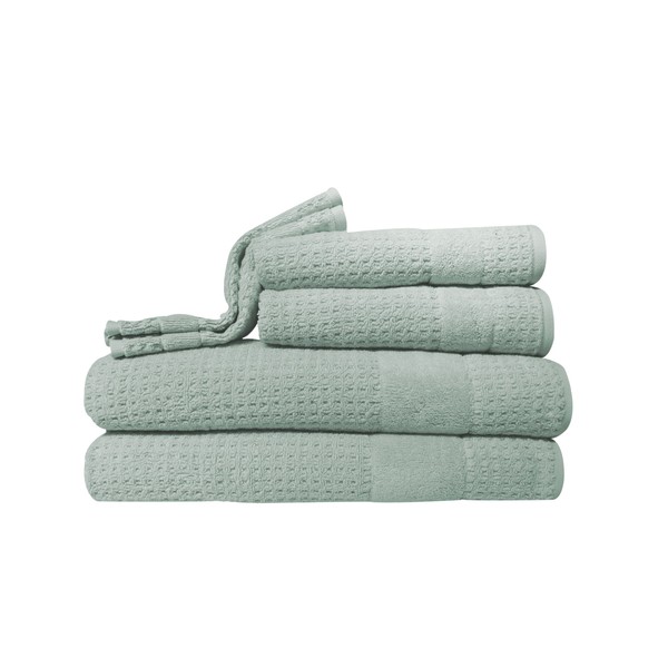 Kassatex Hammam Towel Set, Bath: 30x54, Hand: 18x28, Wash: 13x13, Misty Sage