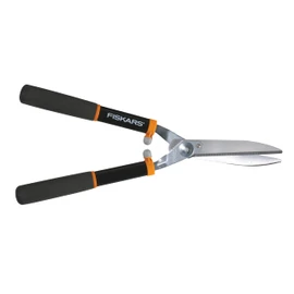 Fiskars Power Lever Hedge Shears - 8" Stainless Steel Blades - Plant Cutting Scissors with Sharp Precision-Ground Steel Blade