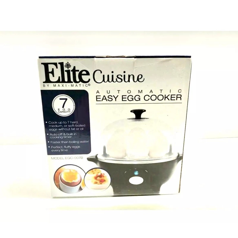 Elite Cuisine Easy Egg Cooker (Egg Poacher,Omelet & Soft, Med,Hard)