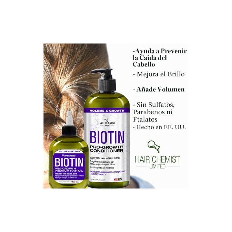 Hair Chemist Biotin Pro-Growth - Aceite para el cabello de