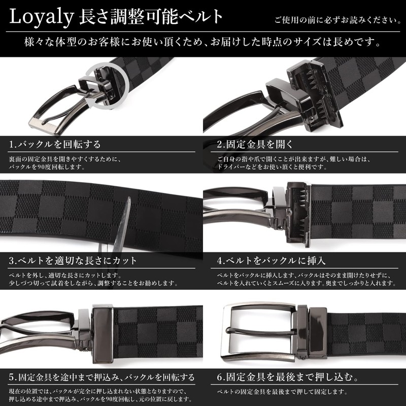 Loyaly Men's Reversible Belt, Business, Genuine Leather, Black, Gentleman, Stylish,