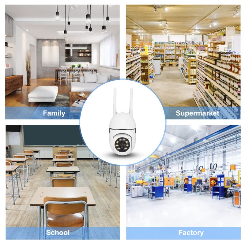 Jectse Indoor Outdoor Surveillance Camera, 1080P 360° Panoramic WiFi Home