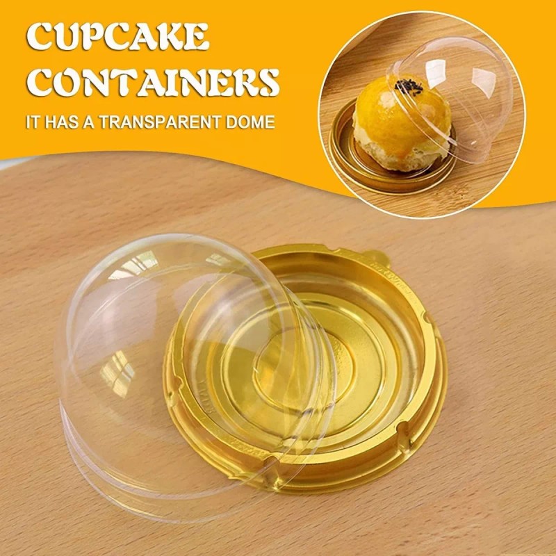 Baixi 50 Vasos Con Domo Estándar Cupcake Caja Individual