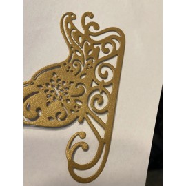 6pc gold shimmer cardstock sleigh and reindeer embellishment for cards scrapbook