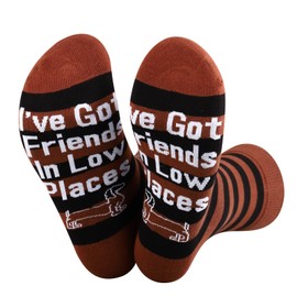CMNIM Dachshund Gifts I've Got Friends In Low Places Socks Funny Dachshund Socks Weiner Dog Gifts for Dachshund Loves Mom Dad (US, Alpha, One Size, Regular, Regular, Got Friends In Low Places Socks)