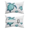 Ocean Coastal Beach Teal Sea Turtle Outdoor Head Pillows for