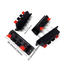 Honbay 4PCS 4 Pin Speaker Terminal Block 4 Position Amplifier Spring Jointing Clamp Test Clip Stereo Speaker Strip Shaped Push Release Connector Plate