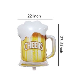 2Pcs Beer Cup Balloons,Mug Cheers Foil Balloons For Birthday Party Christmas Wedding Decorations