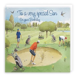 Hunts England - Son Golfing Birthday Card - Golf Birthday - Milo's Gallery - Fun Card - Golfers Birthday Card For Son - Son Birthday Card - For Boys Or Men - Funny Card