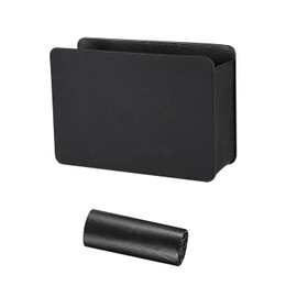 Pack of 1 Car Storage Box for Hanging and 30 Black Rubbish Bags, Foldable Leather Storage Box, Storage Tools for Car, Car Accessories