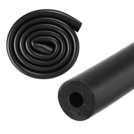 M METERXITY Pipe Insulation Foam Tube, 9mm ID 25mm 1" OD 3.3Ft 1m Length, Soft Flexible Foam Tubing Pipe Foam Insulation for Handle Grip Support/Guitar Stand/Roof Racks [Black]