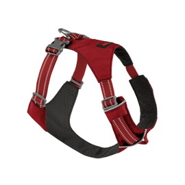 Tuff Pupper All-Day Wear Dog Harness | for Walking, Trail Running, Hiking | Front & Back Leash Clips | Reflective Trim | Easy On/Off Buckles | Lightweight Breathable | No Pull Design (XXS, Red)