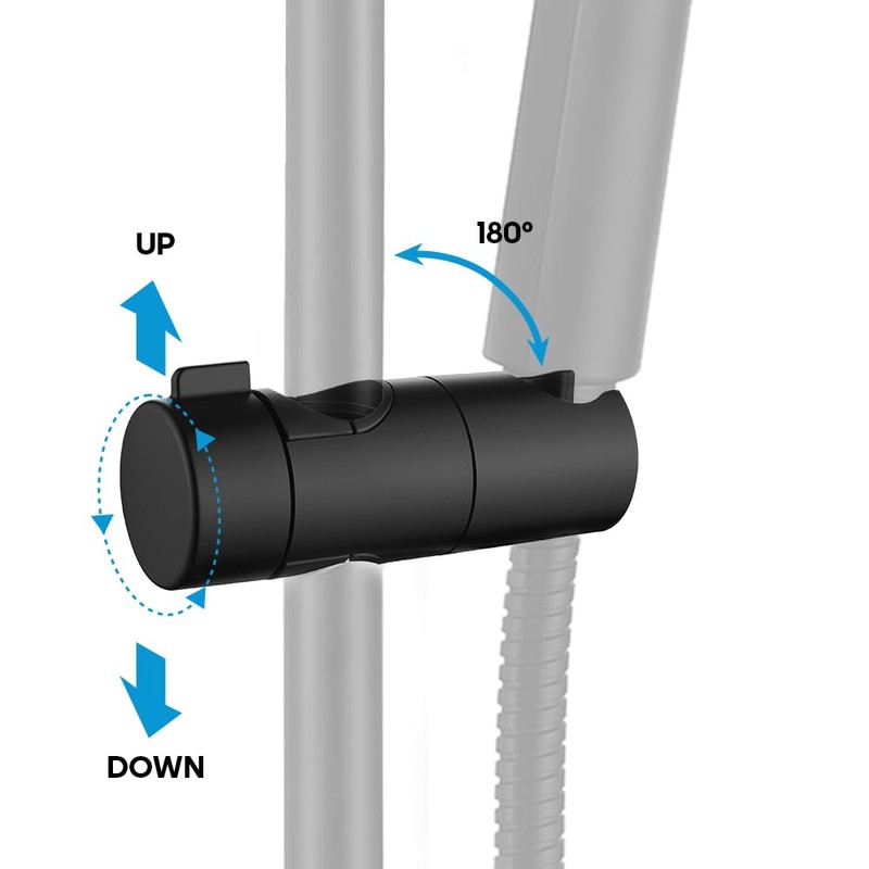 Decaura Shower Head Holder for 25mm Slide Bar, Plastic Swivel