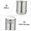 Ipetboom 2pcs Stainless Steel Salt Pots with Caps Portable Round
