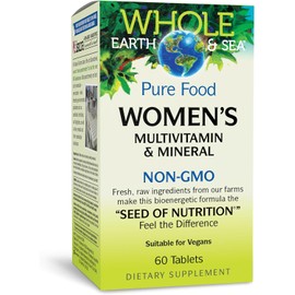 Natural Factors Whole Earth & Sea Pure Food Women's Multivitamin & Mineral 60 Tablets, Made with Organic Ingredients, Vegan, Non-GMO, 100% Made, Packaged & Tested in Canada