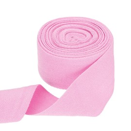 sourcing map Cotton Twill Tape Ribbon 50mm x 10 Meters Herringbone Webbing Tape Roll Bias Binding Tape for DIY Crafts Sewing Gift Wrapping, Light Pink