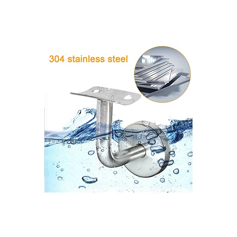 ZUZGO Handrail Holder Stainless Steel Handrail Support Handrail Attachment for