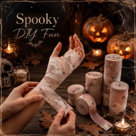 Lothee 10 Rolls 50 Yards Halloween Mummy Bandage Wrap Costume Gauze Rolls