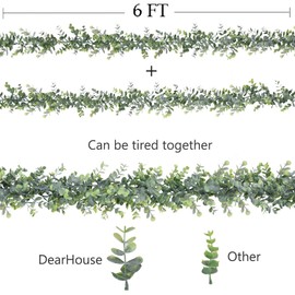 SOMYTING Artificial Eucalyptus Garland Green Handmade Garland for Wedding Background Arch Wall Decoration Vines Leaves UV Protected Indoor and Outdoor Pack of 2