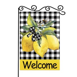 Welcome Lemon Summer Garden Flag,Hello Summer Garden Flag,Welcome Seasonal Outdoor Decor Decorative Summer Flag.12.5 x 18 Inch