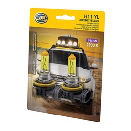 HELLA H11 YL Twin Blister Xtreme Yellow Bulb (12V 55W), 2 Pack