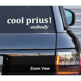Printbeat Cool Prius Said Nobody Ever Vinyl Decals Stickers for Cars, Vans, Trucks, and laptops (White 2x4)
