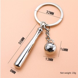 COSTOYFUN Mini Cute Soccer Keychain Bowling Tennis Baseball Keychain for Men Women Boys Girls Gifts (alloy baseball)
