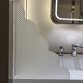 MIOIO 2PCS Shower Splash Guard for Bathtub Corner, 9.1 x 11.5 inches, Adhesive Water Guard for Bathroom Tubs and Sinks/Bathroom Gift/Accessories