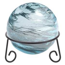 DELORIGIN Crystal Ball Stand, Ball Stand, Black Iron Ball Stand with View of the Globe, Crystal Ball Display Holder for Glass Ball, Collections, Figures, Gemstones, 14.5 cm