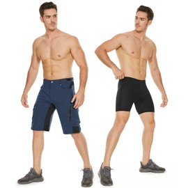 Cycorld Men's MTB Cycling Shorts, Quick-Drying Mountain Bike Shorts with 4D Seat Padding, Elastic, for Outdoor Sports