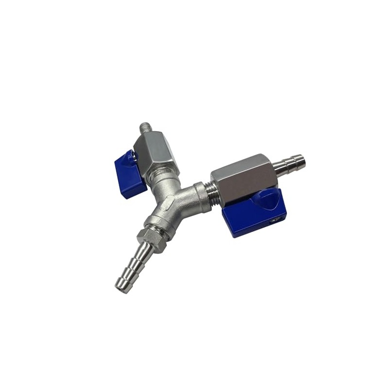 Beduan Stainless 3 Way Shut Off Ball Valve, 3/8" Hose