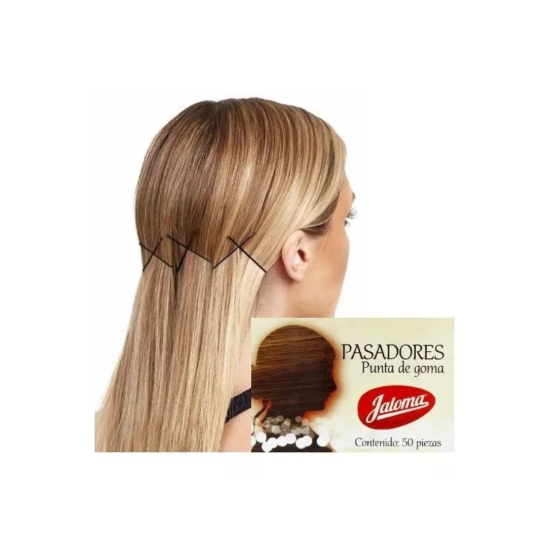 Jaloma Pasadores Negro Para Cabello 50 Pzs Goma En Puntas