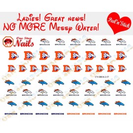 One Stop Nails Denver Broncos Clear Vinyl PEEL and STICK (NOT Waterslide) nail decals/sticker