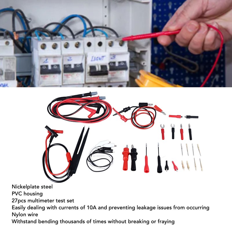 27Pcs Multimeter Test Set Electrical Hook Probes Multifunctional Replaceable Kit