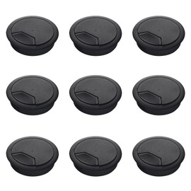 9pcs 60mm Desk Cable Hole,Cable Grommet,Desk Cable Grommets, Black Plastic Desk Cable Grommet,Wire Organizer Round for Desk Office Home School Computer