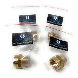 G Thread (Metric BSPP) Male to NPT Thread Female Pipe Fitting Adapter - Lead-Free Adapter (Four 1/2 inch)