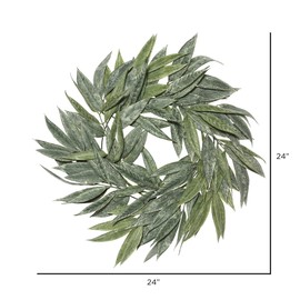 Vickerman 24" Artificial Green Muddy White Willow Wreath - Premium Home Floral Decor for Front Door and Home Decoration - Maintenance Free White Willow Wreath