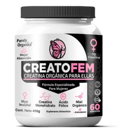 Creatina para Mujer CreatoFem | 60 Servicios | Sabor Arándano-Miel | Purely Organics