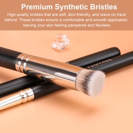 TEOYALL TEOYALL Concealer Brush Set, Flat Top Blush Brush, Angled Nose Contour Brush Ultra-Thin Eyeliner Eyebrow Brush for Flawless Finish