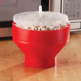 Silicone Microwave Popcorn Popper - Enjoy Fresh-Popped Corn in Minutes - Easy to Use and Clean - Collapsible Design for Easy Storage - Heat-Resistant Silicone - By Chef's PrideTM
