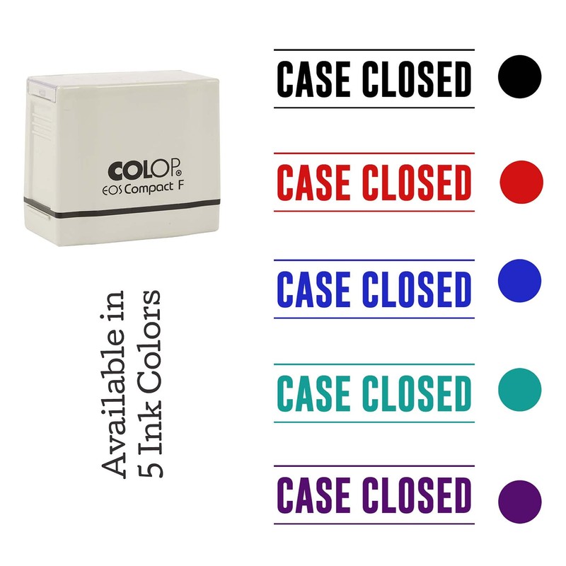 Printtoo Case Closed Self Inking Rubber Stamp Pre-Inked Office Stamp-