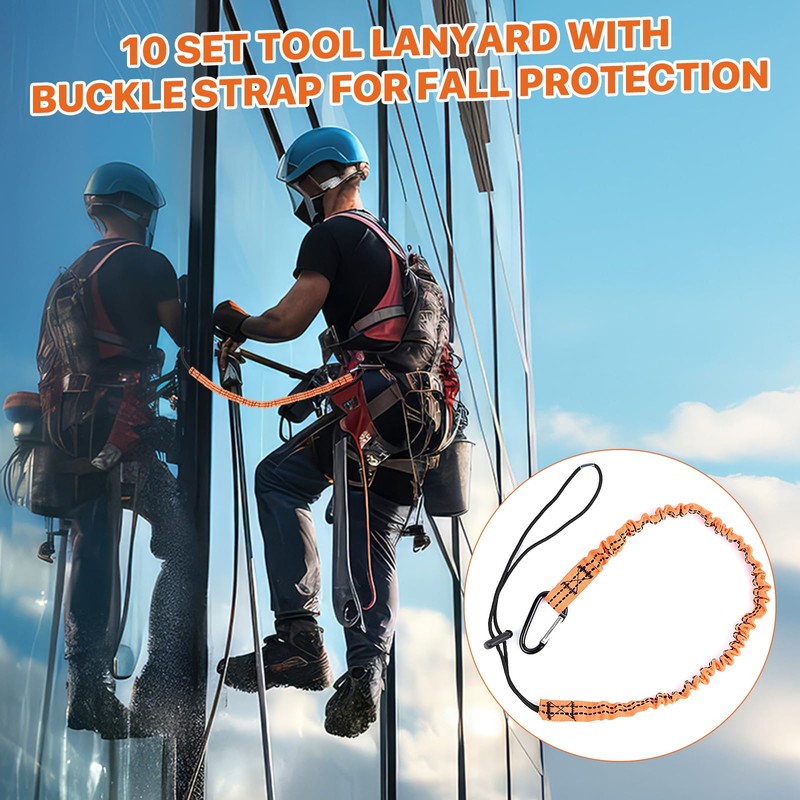 Supkiir 10 Pcs Tool Lanyard, Safety Tool Lanyard with Carabiner,