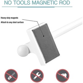 Multi-Use Adjustable Magnetic Curtain Rods for Doors, Windows, Tool Boxes, 16-28 Inch, Easy Installation，4-Pack，White