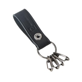 Kawaoto Men's Pueblo Leather Key Holder, Genuine Leather, 4 Hooks, Belt Loop Attachment, Slim, Smart Key Compatible, Gift, Black