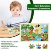 Litinliv 4 x 24 Pieces Children's Wooden Puzzle, Animal Wooden