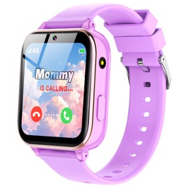 4G Smart Watch for Kids – Kids Phone Watch with Calling SOS Texting WiFi Music Games Pedometer Camera Alarm Stopwatch Video Calculator (Not Support GPS), Smart Watch for Boys Girls Ages 4-12 (Purple)