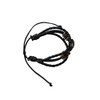 Trinidad And Tobago Black Leather Bracelet and Velvet Gift Bag