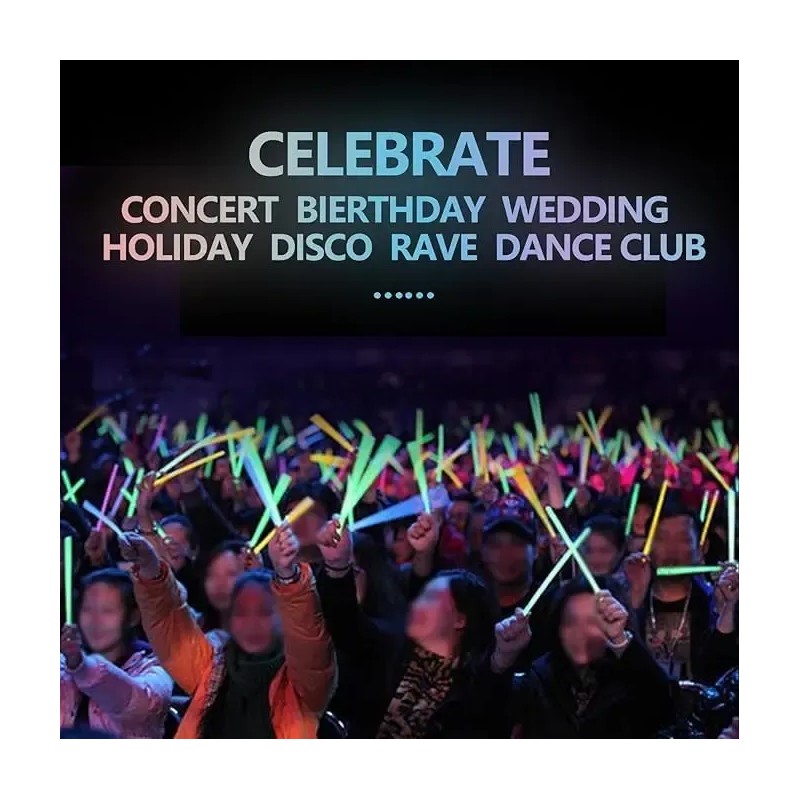 Pack de 50 Pulseras de Neón Luminosas para Fiestas y